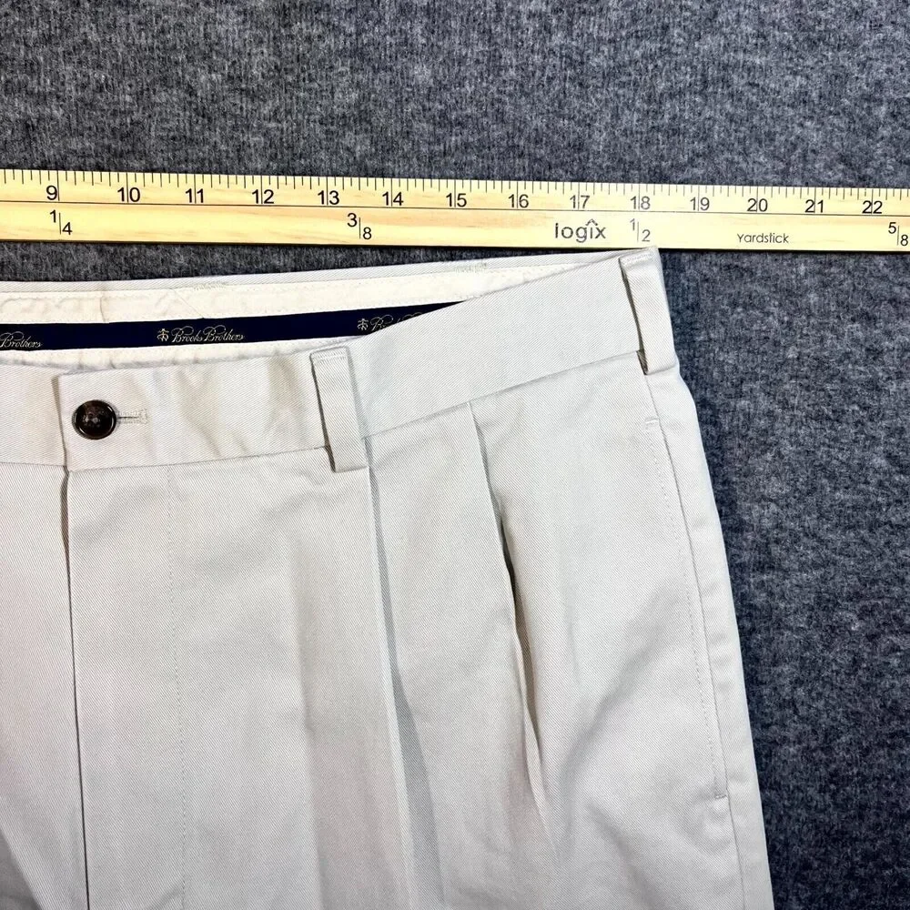 Brooks Brothers Pants Mens 37x30 Tan Khaki Advantage Chino Elliot Golf Slacks